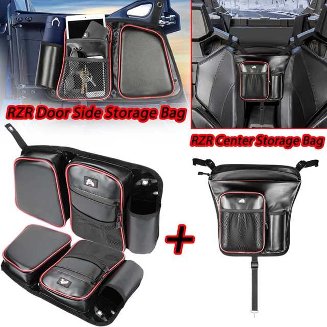 2X UTV Side Door Storage Bags w/Knee Pad For Polaris+ Center Seat Bag For Can-am