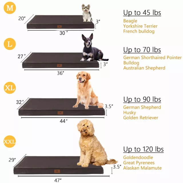 Super Soft Small Medium Large Jumbo Dog Bed Orthopedic Memory Foam Pet Mattress 5