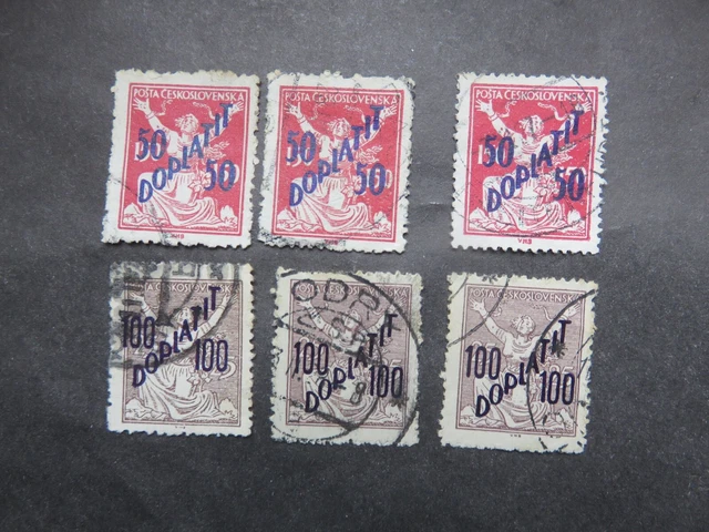 1927 Tschechoslowakei Mi-Nr. CS P49 + P53 Republik Portomarken overprinted