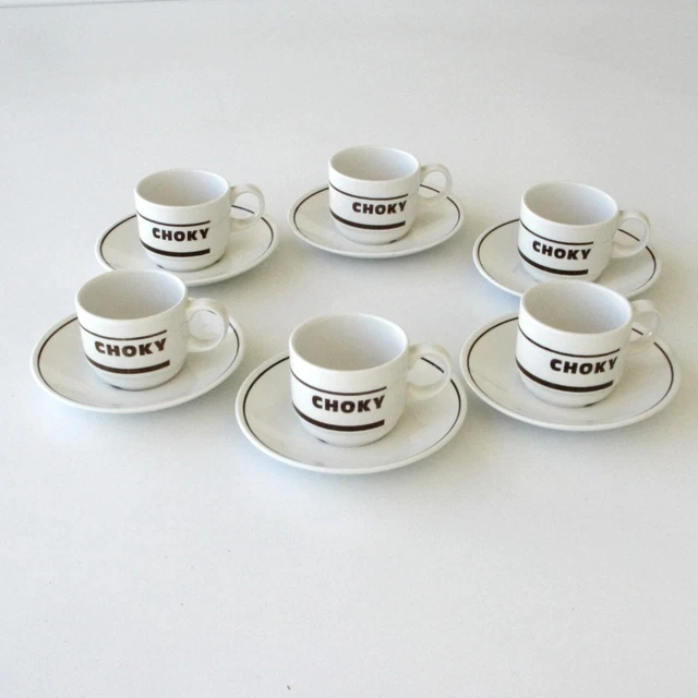 6 anciennes petites tasses à Chocolat en porcelaine CHOKY  Churchill England