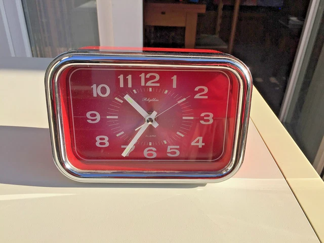 Orologio sveglia RHYTHM Model 3RA050 Vintage Made in JAPAN space age Funzionante