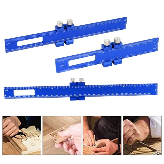 TTYPE SCRIBING RULER for Woodworking with Adjustable Lock and Depth ...