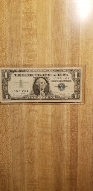 1957A One Dollar Well Circulated Silver Certificate Note - $1 Bill