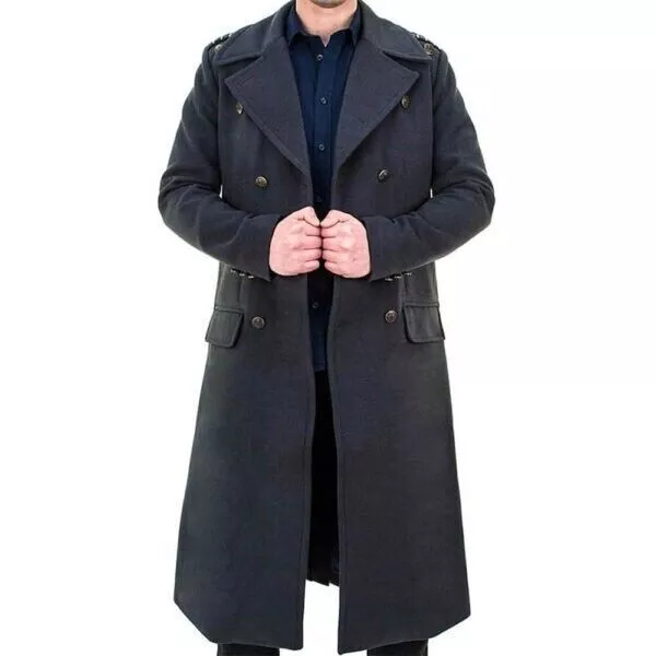 Doctor Who Captain Jack Harkness Wool Coat Men's John Barrowman Trench Pea Coat