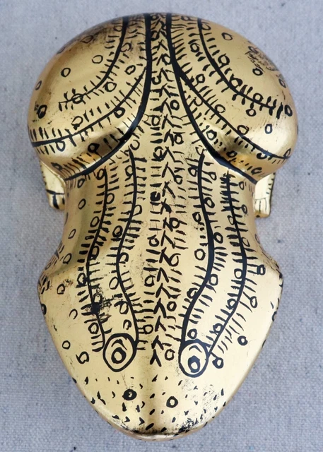 Vintage Burmese Myanmar Lacquered Toad Frog Shaped Trinket Jewelry Box 5¾"