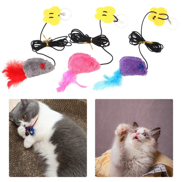 Porte Suspendue Souris Chat Jouet Teaser Jouets Plume Jouet pour Kitty Jouer