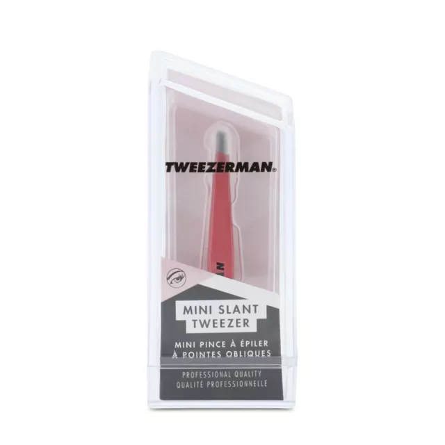 Tweezerman Mini Slant Tweezer Pink - Professional Eyebrows Stainless Steel