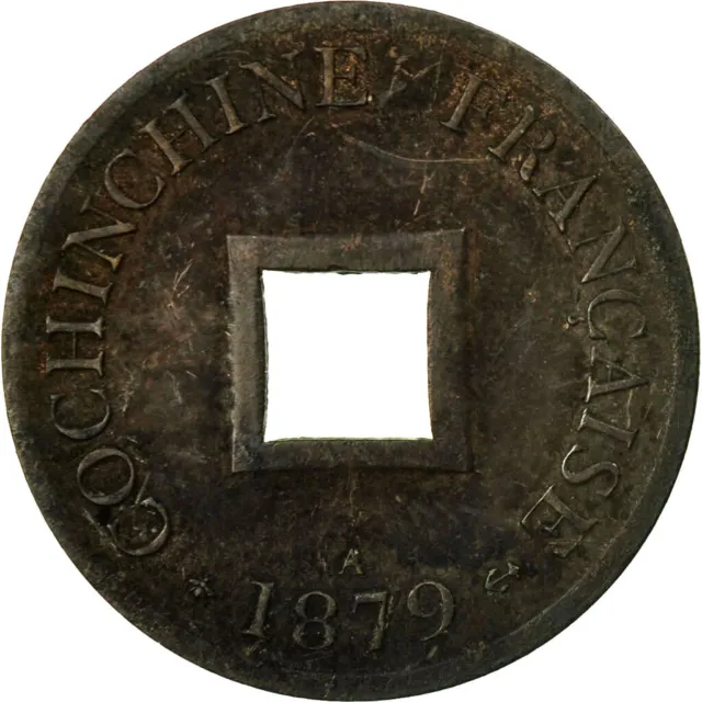 [#483327] Monnaie, FRENCH COCHIN CHINA, 2 Sapeque, 1879, Paris, TTB, Bronze, KM: