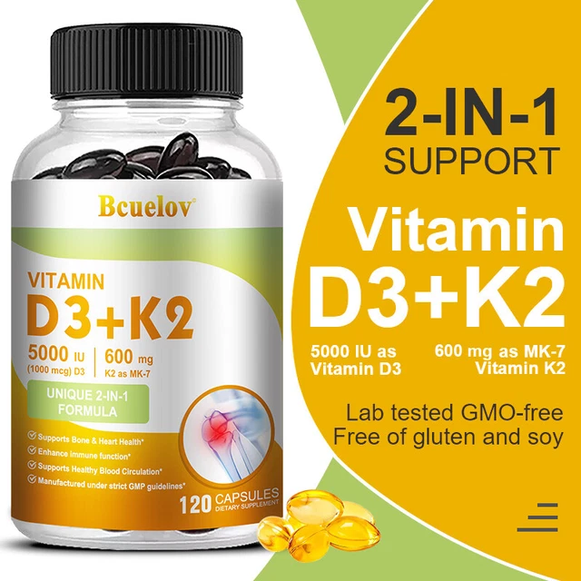 Compound Vitamin D3+K2 Supplement Bone & Heart  Cardiovascular & Immune Support