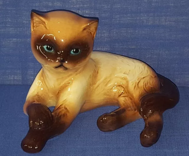 tolle GOEBEL Porzellan Katze SIAM liegend ca. 10 cm hoch