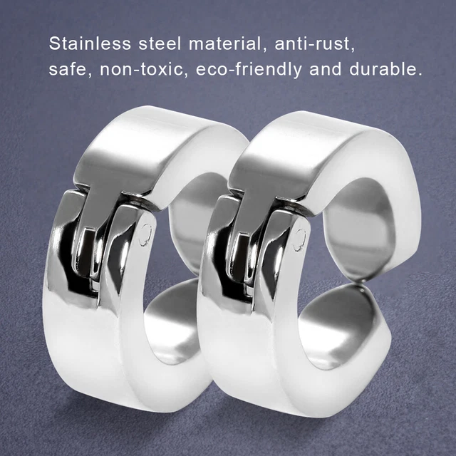 1 Coppia Elegante In Acciaio Inox Orecchini Orecchini Orecchino Gioielli Reg DB3