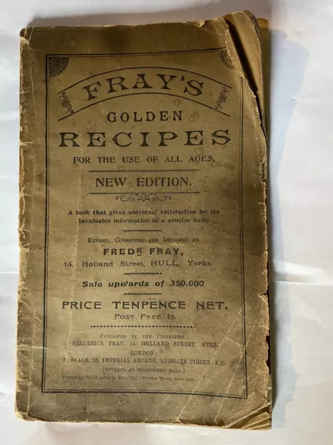 FRAY'S GOLDEN RECIPES For The Use Of All Ages Soft Cover 68 pages £4.00 -  PicClick UK