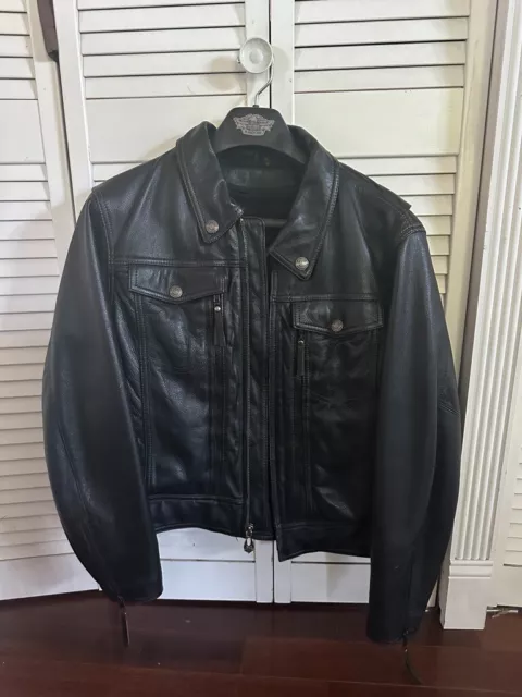 Harley-Davidson Genuine Leather Vented Jacket Size XL Women's Black RN 103819