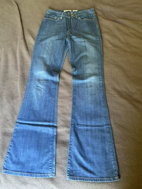 Wrangler Jeans Hi Super Flare Stretch Size 11 Womans Mid Blue  1970s Style