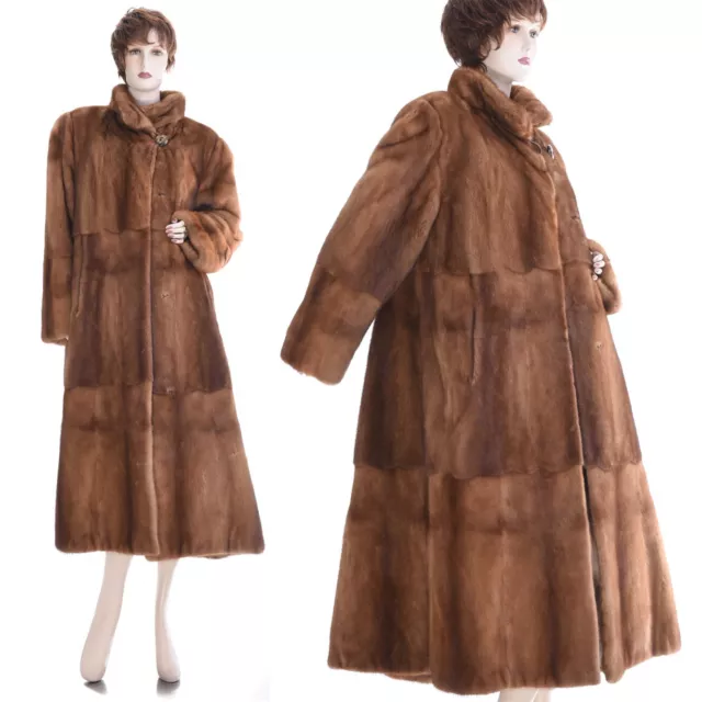 LKNW! Large! World’s Finest Female Sable Brown Mink Tiered Scalloped Swing Coat