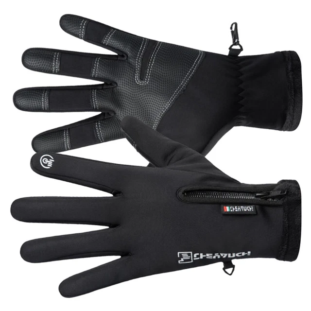 1 paire de gants d'équitation d'hiver chauds coupe-vent gants de vélo