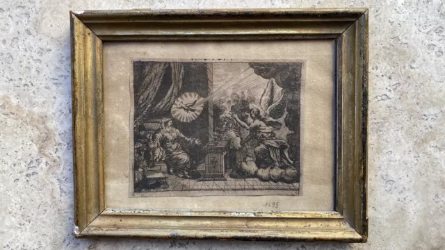 1695 Tableau GRAVURE ANCIENNE XVIIE °