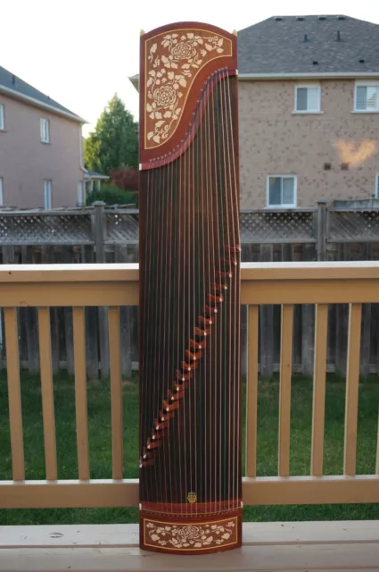 Dunhuang Guzheng, Chinese Zither Harp, 敦煌特氏古夷蘇木古箏/天真元韻/ 花紋 图案  -- 古筝