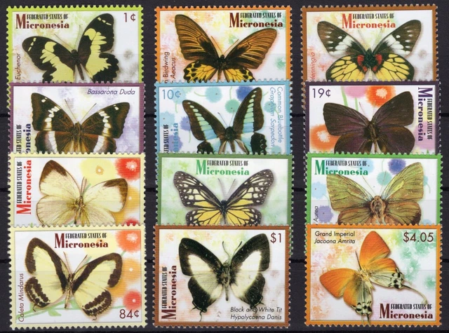 MICRONESIA 2006 XF Mint Never Hinged Butterflies Long Set tp $4.05