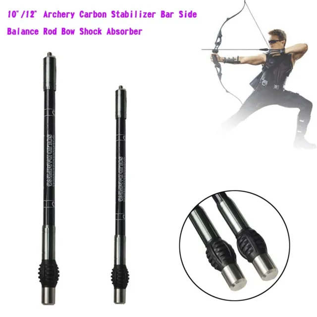 10"/12" Archery Carbon Stabilizer Bar Side Balance Rod Bow Shock Absorber