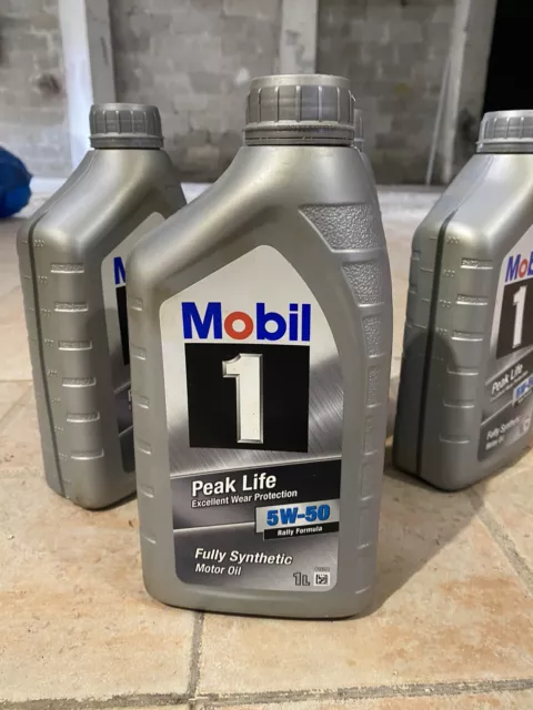 KIT 4 LITRI OLIO MOTORE MOBIL FS 5w50 ex PEAK LIFE FULL SYNTHETIC RALLY FORMULA