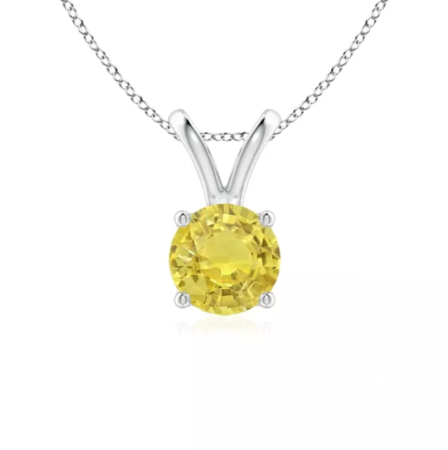 1.25 ct. Yellow Sapphire Solitaire Pendant Necklace in  Sterling Silver