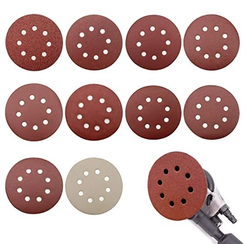 Disque de Ponçage 100pcs Disques Abrasifs 125 mm Grain 80/180/240/400/800/100...