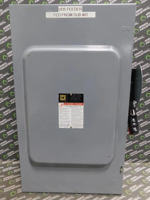 USED Square D HU364 Non-Fusible Disconnect Switch 200A 600VAC/DC