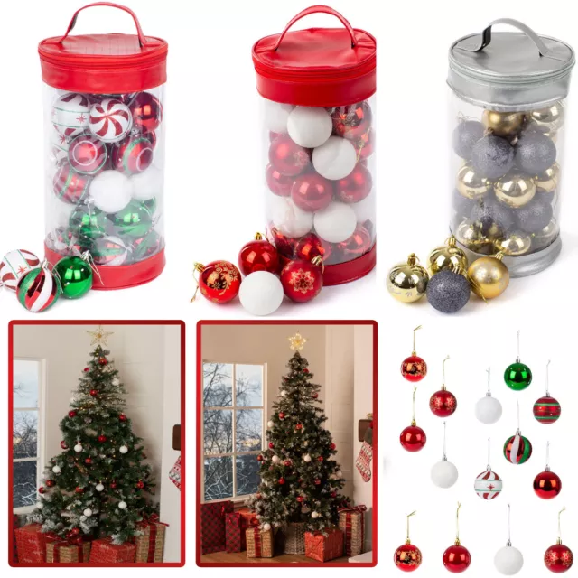 30PCS Mixed Christmas Balls Baubles Xmas Tree Ornament Christmas Home Decoration