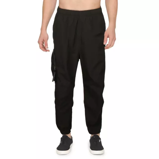 Pantalones de pista Lacoste para hombre negros de ajuste relajado con logotipo de gran tamaño XXL BHFO 0476