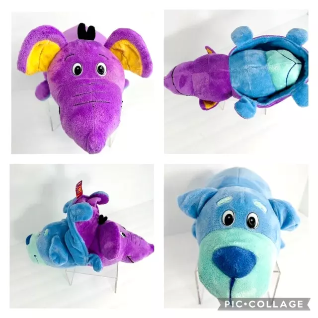 Peluche de juguete de peluche FlipaZoo azul azul azul cachorro púrpura Eva elefante 2 pulgadas de felpa 16