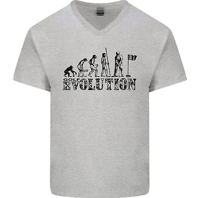 Evolution of a Golfer Funny Golf Golfing Mens V-Neck Cotton T-Shirt