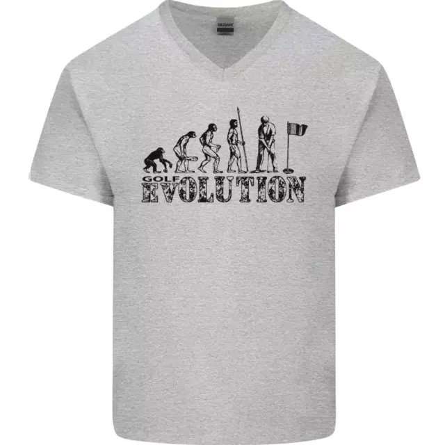 Evolution of a Golfer Funny Golf Golfing Mens V-Neck Cotton T-Shirt