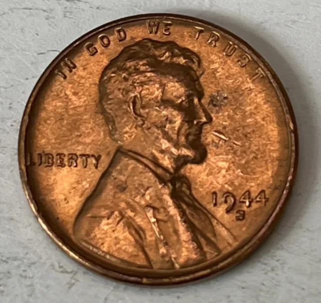 BU 1944-S Lincoln Wheat Cent San Francisco Mint World War II Coin Shown ShipsA39