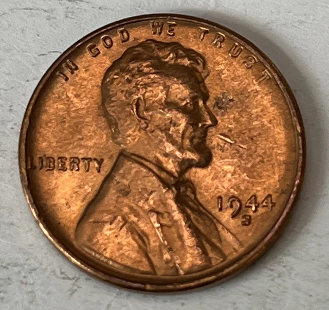 BU 1944-S Lincoln Wheat Cent San Francisco Mint World War II Coin Shown ShipsA39