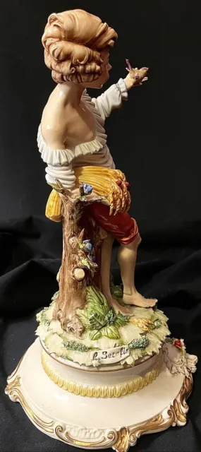 Vintage Capodimonte Porcelain Lady And Bird, Absolutely Stunning😮😍 3