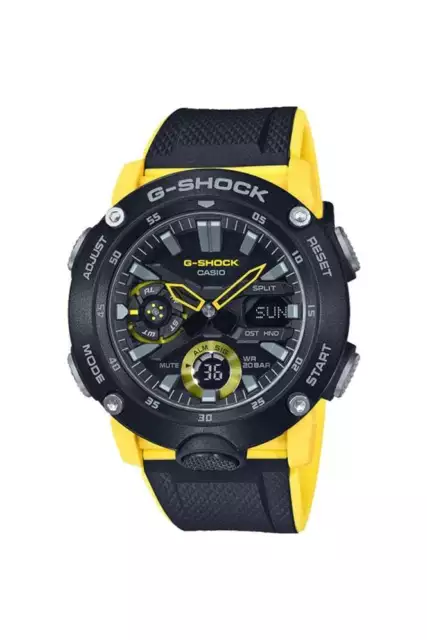 Casio | G-shock Carbon Core Guard | Black Yellow Strap | GA-2000-1A9ER