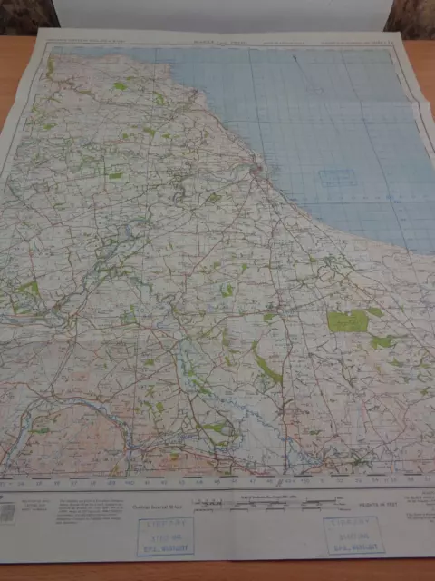 WW2 map "BERWICK UPON TWEED" with SECRET ROCKET BASE INK STAMP (V1 & V2 ROCKETS)