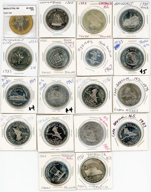 18 pc Lot of Nova Scotia Canada Municipal Tokens - See Photos - No Duplicates