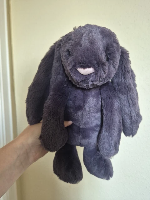JELLYCAT MEDIUM BASHFUL Black Inky Bunny Rabbit Soft Toy New WITHOUT ...