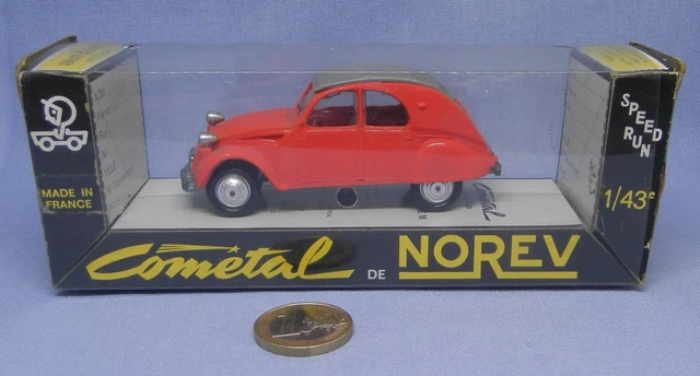 Norev Cométal 1/43 réf 612 : Citroën 2cv Berline (Rouge) Assez rare !!!
