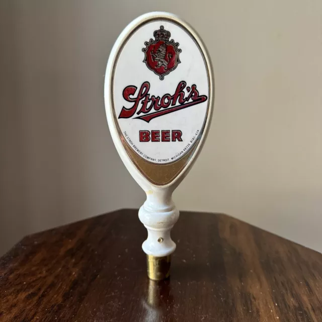 Vintage Stroh’s  Beer Tap Pull Handle Man Cave Pub Bar Detroit Michigan