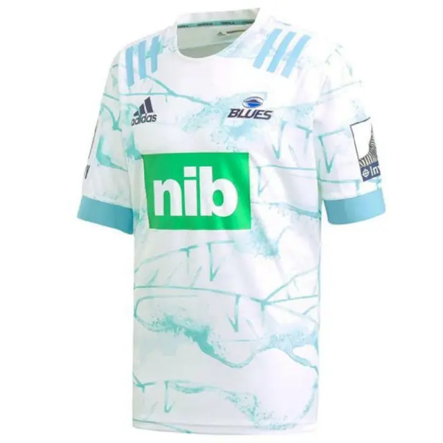 Auckland Blues adidas 2019-2020 Herren Auswärts Rugby-Trikot Neu Shirt BNWT