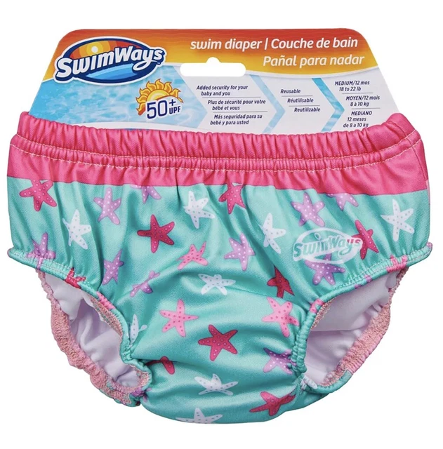 Swim Ways Reusable Swim Diaper Starfish Unicorn- 6 Months Small 13 - 18 LB NEW