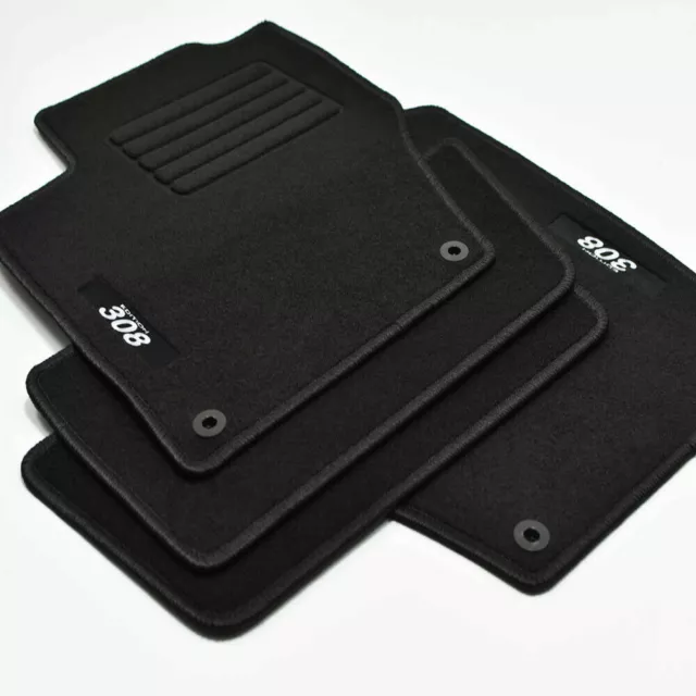 Tapis De Sol Peugeot 308 308sw Sw 2007 à 2014 Velours Edition Logo Brodé NEUFS