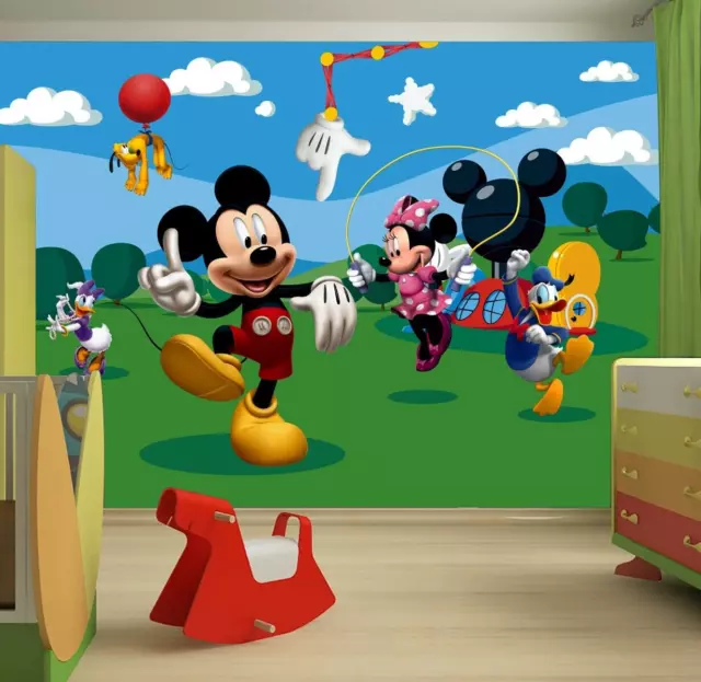 Disney Papel Pintado Mural Infantil Dormitorio Mickey Mouse Fácil de Instalar