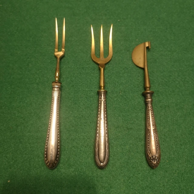 Drei Vorleger 800er Silber Silberbesteck 800 floral guter Zustand  835 Meister