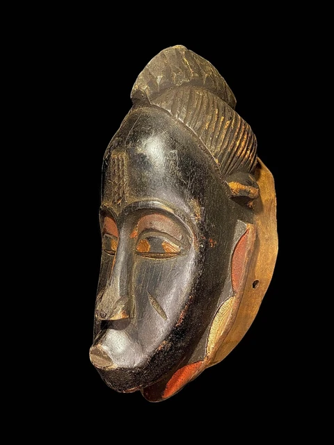 African Tribal Face Mask Wood Hand Carved Guro Zamble African Mask Cote-6273