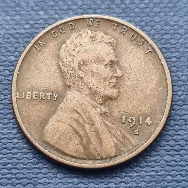 1914 S Wheat Cent Lincoln Head Penny 1c Better Grade XF + #49554