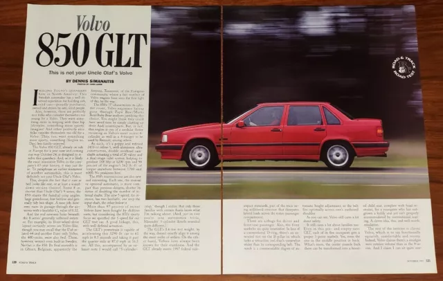 Volvo 850 Glt Magazine Print Article Road Test Sedan Not Your Uncle Olaf's Volvo